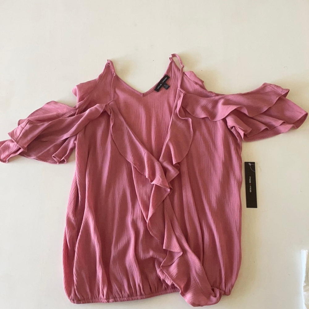 Moa Moa pink open shoulder blouse. Size XL.